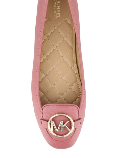 michael kors flat pink leather|Michael Kors lillie ballet flats.